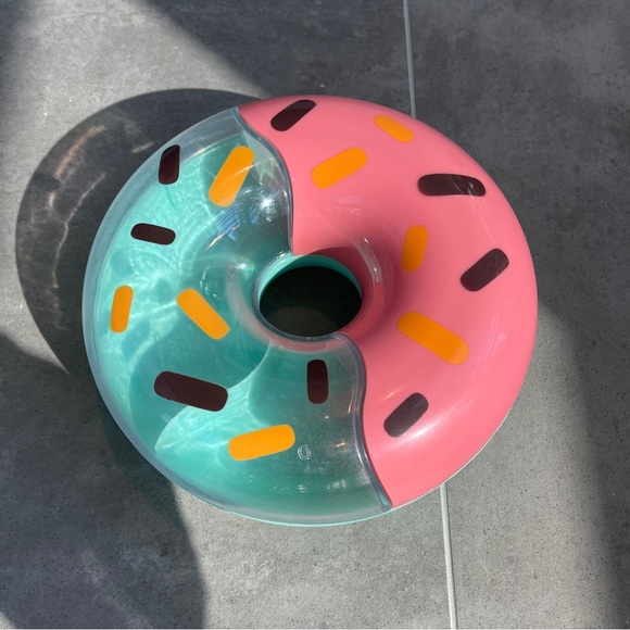 Container: Donut shape Teal and Pink with Sprinkles Perfect for Coffee Table - Picture 2 of 5